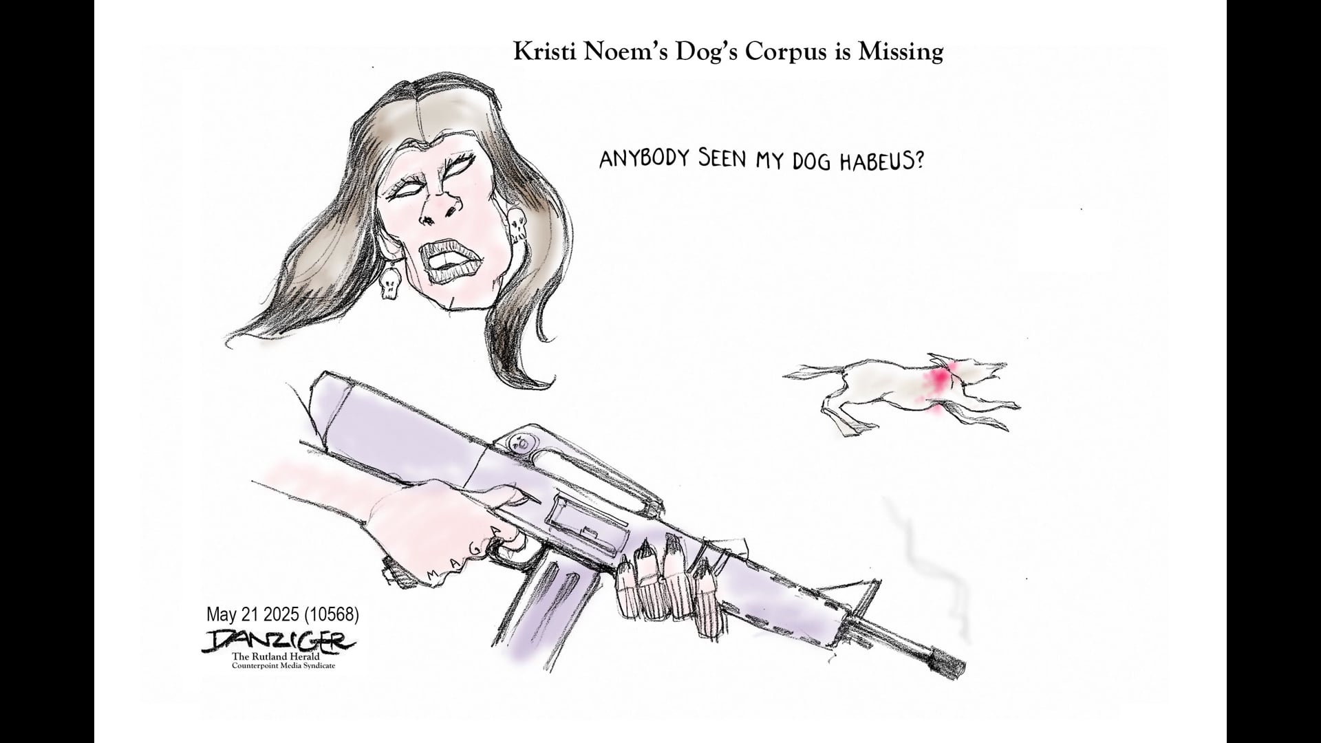 Danziger Live-Cartoon: Kristi Noem