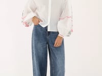 White embroidery blouse with flowers | My Jewellery