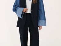 Dark blue wide leg pants with side pockets | My Jewellery