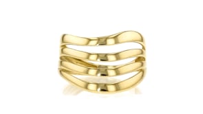 10kt Yellow Gold Multi-Row Curved Ring