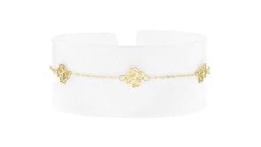 Italian 10kt Yellow Gold Flower Station Bracelet