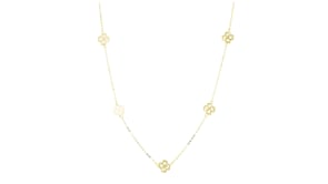 Italian 10kt Yellow Gold Flower Station Necklace