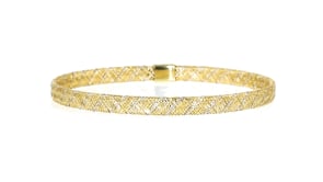 Italian 10kt Two-Tone Gold Mesh Stretch Bracelet