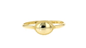 Italian 14kt Yellow Gold Personalized Oval Ring