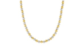 Italian 5mm Sterling Silver and 18kt Gold Vermeil Bead Necklace