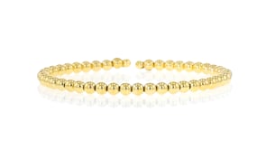 Italian 4mm 14kt Yellow Gold Bead Cuff Bracelet