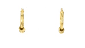 Italian 18kt Gold Over Sterling Hoop Earrings with Removable Beads