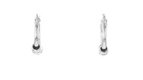 Italian Sterling Silver Hoop Earrings with Removable Beads