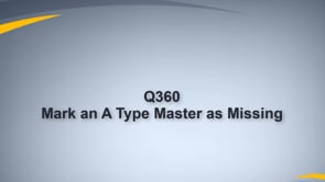Set Asset as Missing, decreasing Quantity for "A" Type Master
