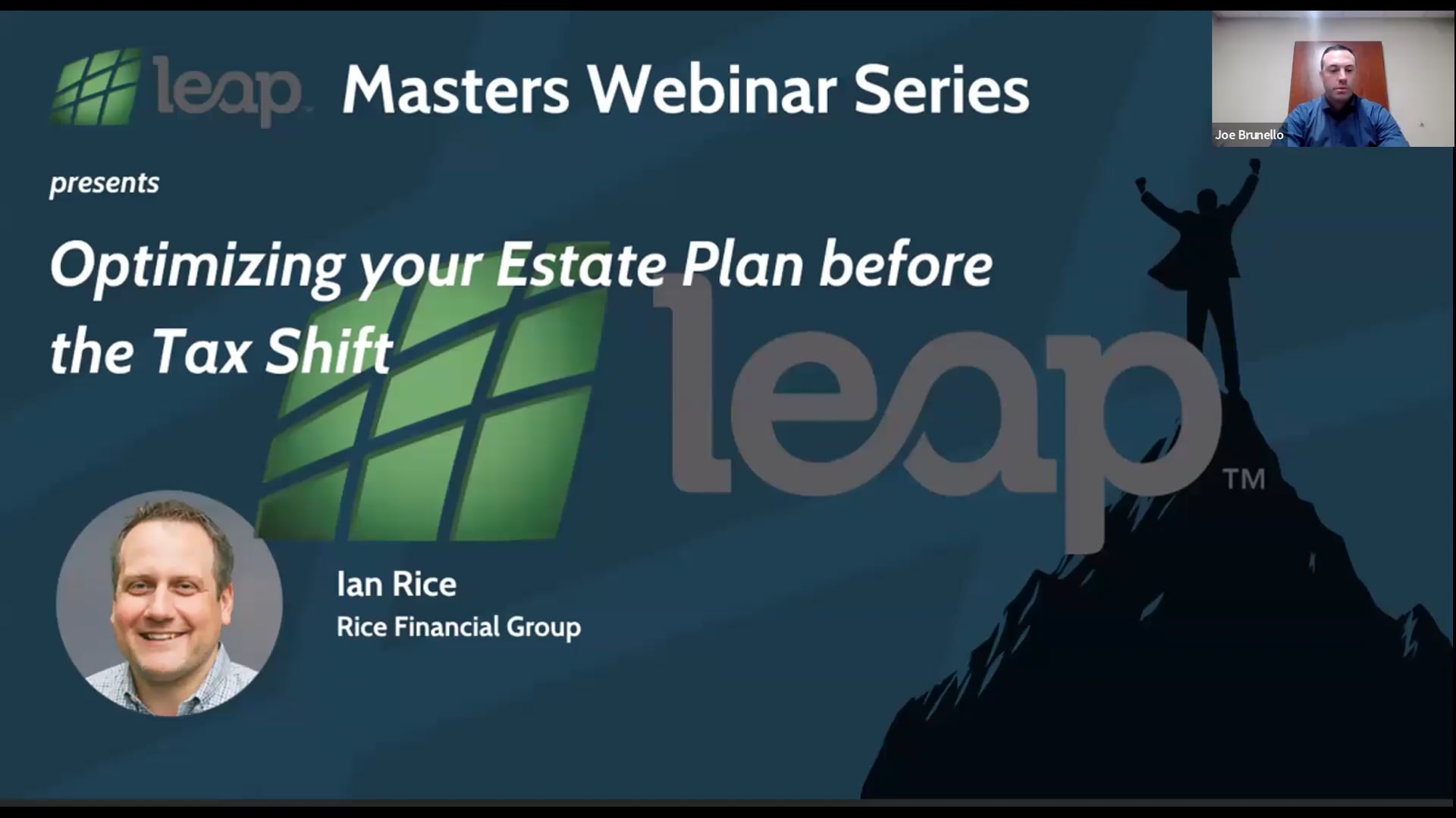 5/21/25-Masters Webinar, Ian Rice: Optimizing your Estate Plan before the Tax Shift