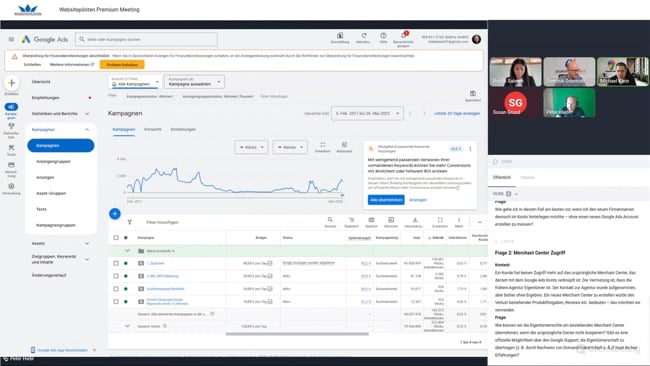 Fehlerhafte Standortanzeige in Google Ads beheben, Keine Conversions trotz laufender Kampagne, Strategien zur Kampagnenoptimierung und -analyse, Unternehmensnamen im Google Ads-Konto nach Neugründung ändern mit Michael Klein vom 26.05.25
