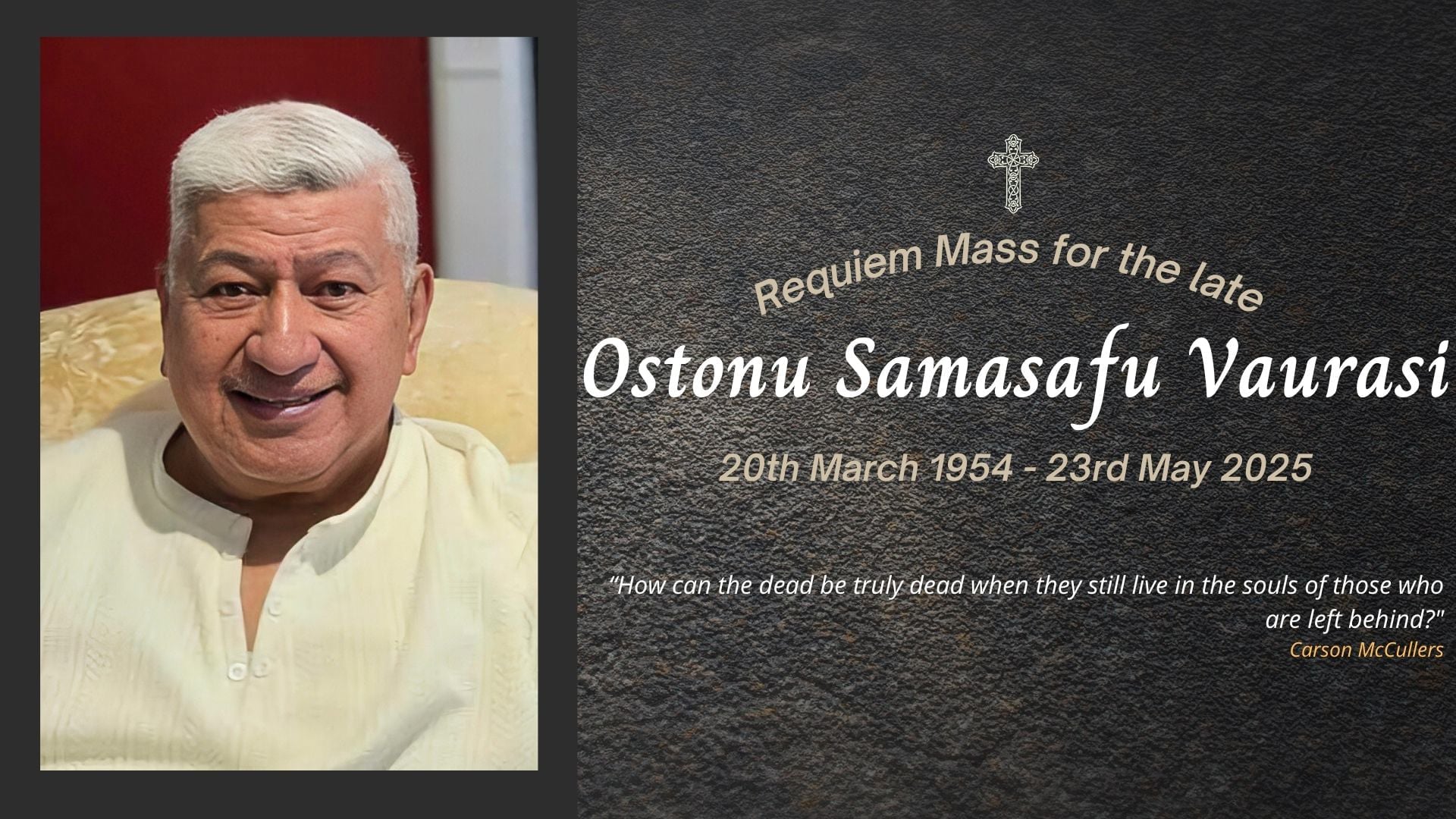 Funeral livestream of the late Ostonu Samasafu Vaurasi