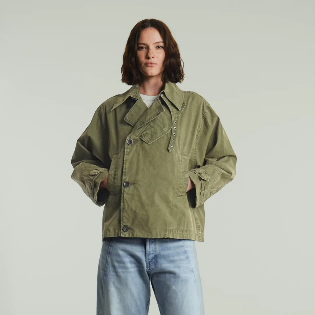 【完売品】Gajess Gran Coat サイズ36 カーキ Green Tech Seersucker Oversized Shell Coat | GANNI US