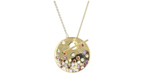 1.50 ct. t.w. Multi-Gemstone Scattered Toggle Necklace in 18kt Gold Over Sterling