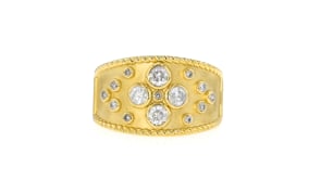 .50 ct. t.w. Diamond Etruscan-Style Wide Ring in 18kt Gold Over Sterling