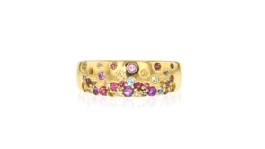.45 ct. t.w. Multi-Gemstone Scattered Ring in 18kt Gold Over Sterling