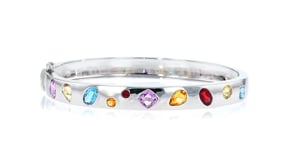 2.68 ct. t.w. Multi-Gemstone Bangle Bracelet in Sterling Silver