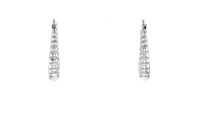 Italian Sterling Silver Grooved Graduated Hoop Earrings