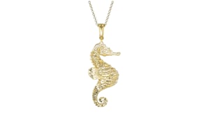 Italian 18kt Gold Over Sterling Seahorse Pendant Necklace