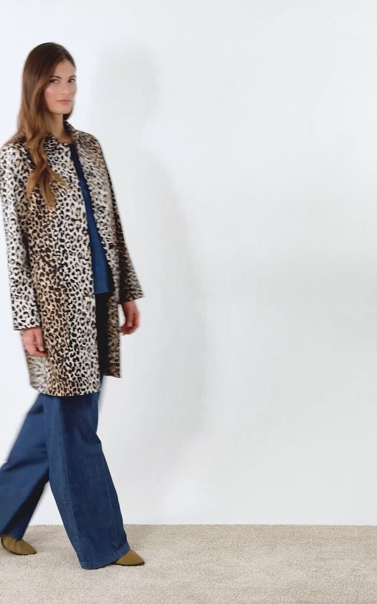 極美品✨papier パピエ　open collar coat キャメル Wool-Like Flare Sleeve Coat – axes femme from JAPAN