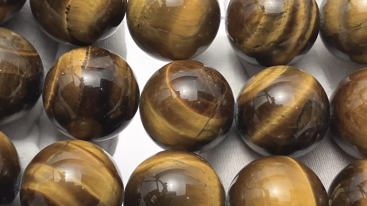 イエロータイガーアイ ラウンド21mm 半連/1連｜天然石ビーズの卸問屋