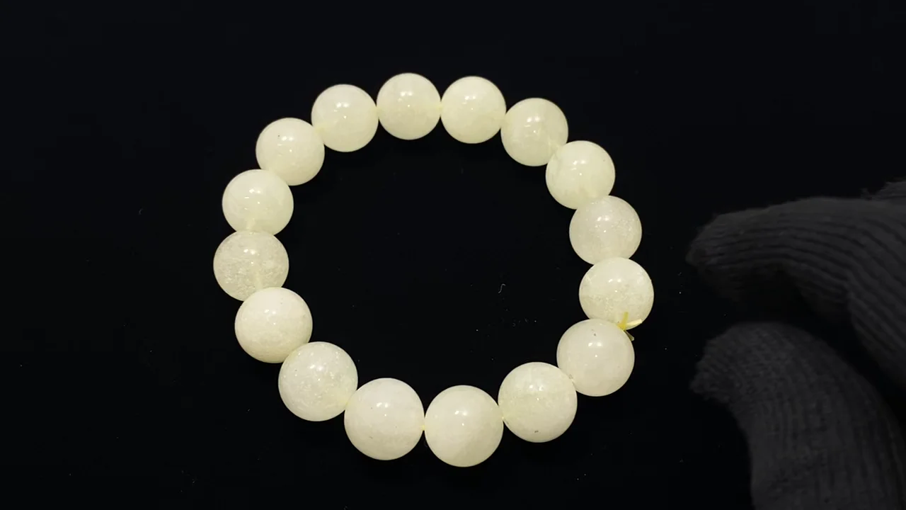 リビアングラス ラウンド13mm 1連(ブレスレット) NO.38【1点もの