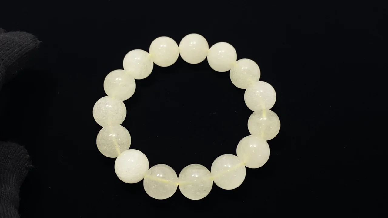 リビアングラス ラウンド13.5mm 1連(ブレスレット) NO.39【1点もの