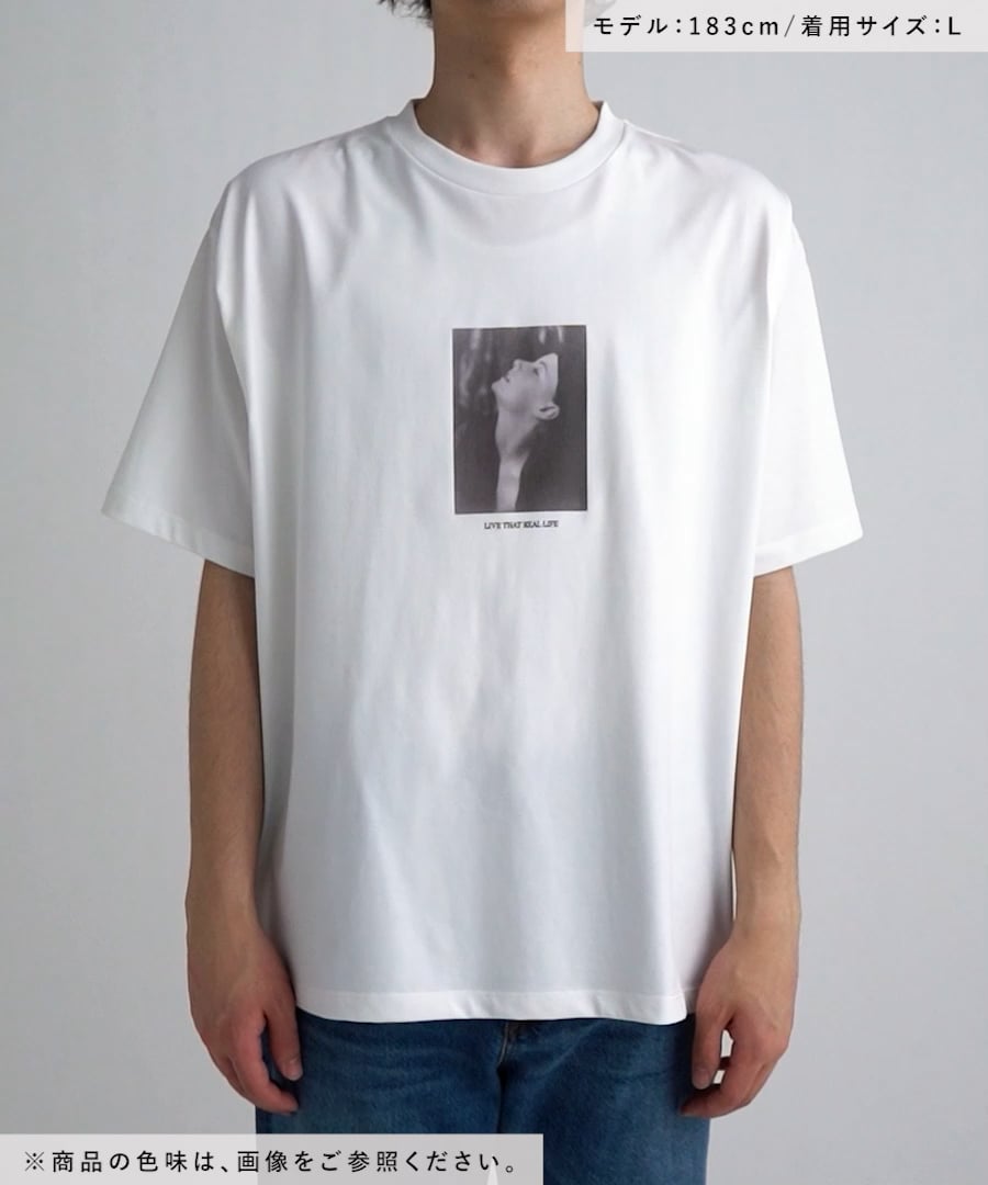 接触冷感機能付き＞【HIGH COOL/ハイクール】モノクロフォトTシャツ
