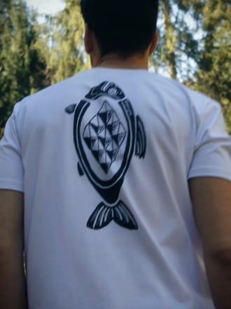 Video: T-shirt klasyczny biały Ryboscypek UNISEX