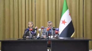 إعلان البيان الثاني للجنة التحضيرية لمؤتمر الحوار الوطني السوري خلال مؤتمر صحفي