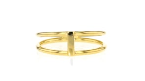 Italian 10kt Yellow Gold Open-Space Bar Ring