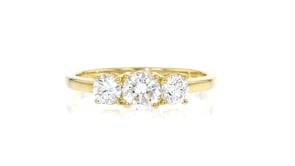 1.00 ct. t.w. Lab-Grown Diamond Three-Stone Ring in 14kt Yellow Gold