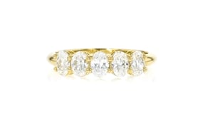 1.00 ct. t.w. Oval Lab-Grown Diamond Five-Stone Ring in 14kt Yellow Gold