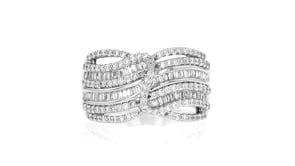 1.00 ct. t.w. Lab-Grown Diamond Multi-Row Swirl Ring in Sterling Silver