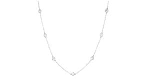 1.00 ct. t.w. Bezel-Set Lab-Grown Diamond Station Necklace in 14kt White Gold