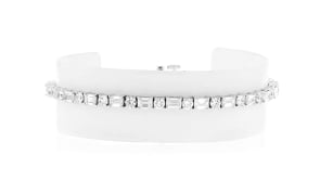 7.00 ct. t.w. Round and Emerald-Cut Lab-Grown Diamond Tennis Bracelet in 14kt White Gold