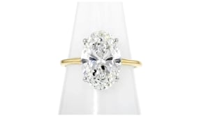 5.00 Carat Oval Lab-Grown Diamond Solitaire Ring in 14kt Two-Tone Gold