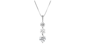 2.00 ct. t.w. Lab-Grown Diamond Three-Stone Pendant Necklace in 14kt White Gold