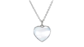 Mother-of-Pearl Heart Pendant Necklace in Sterling Silver