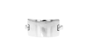 Italian Sterling Silver Personalized Curved Bar Ring