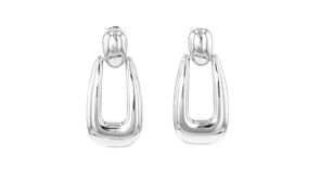Sterling Silver Rectangular Doorknocker Earrings
