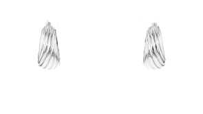 Sterling Silver Ridged Hoop Earrings