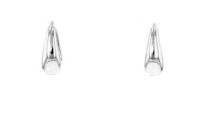 Sterling Silver Oval Huggie Hoop Earrings