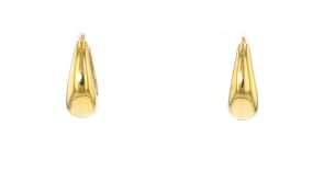 18kt Gold Over Sterling Oval Huggie Hoop Earrings