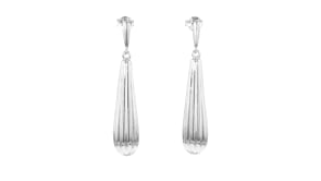 Sterling Silver Ridged Teardrop Earrings