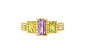1.90 ct. t.w. Multi-Gemstone Ring in 18kt Gold Over Sterling