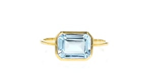 2.50 Carat Sky Blue Topaz Ring in 14kt Yellow Gold