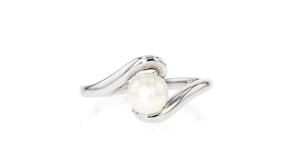6-6.5mm Cultured Pearl Swirl Ring in Sterling Silver