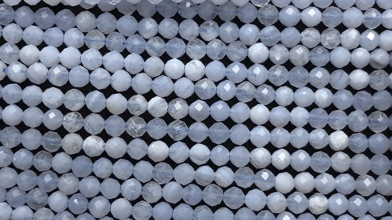ブルーレース ラウンドカット3mm 1連｜天然石ビーズの卸問屋・通販