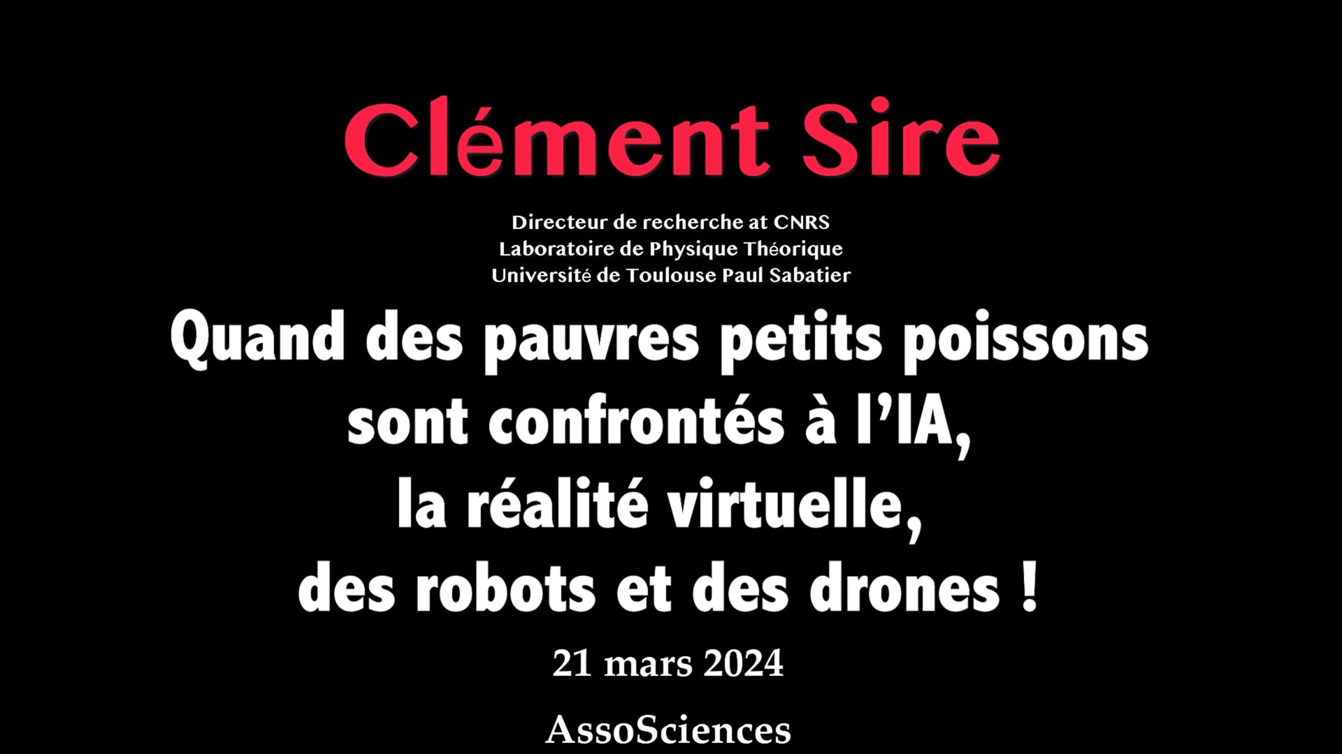 21 mars 2024 Clément Sire Quand des pauvres petits poissons sont confrontés à l’IA